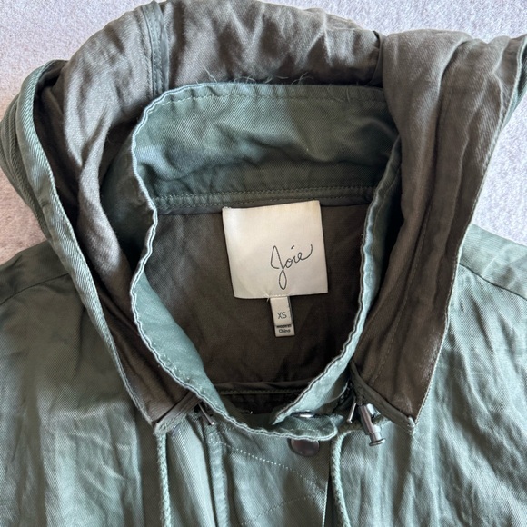 Joie army green button down jacket with hoodie - Picture 4 of 4